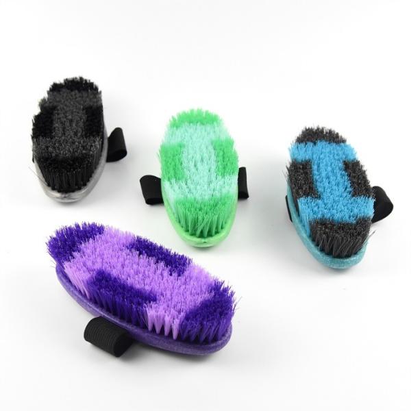 Plastic 6.75'' horse body brush with easy-grip strap horse grooming brush