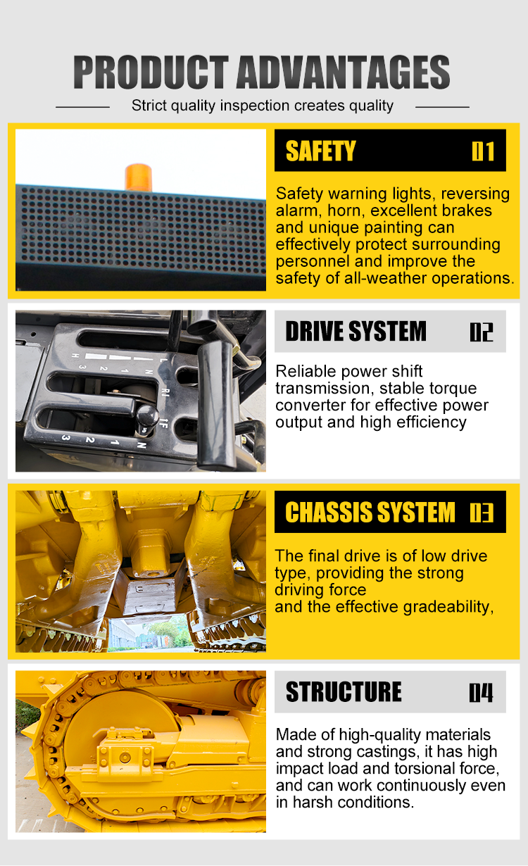 320HP Crawler Bulldozer with High Operating Efficiency and Heavy-Duty Chassis for Construction Projects