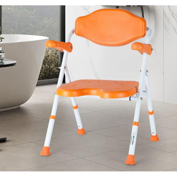 Foldable Bathroom Chair For Elderly 67*56* 78-89cm Medical Shower Chair Wrapped Backrest