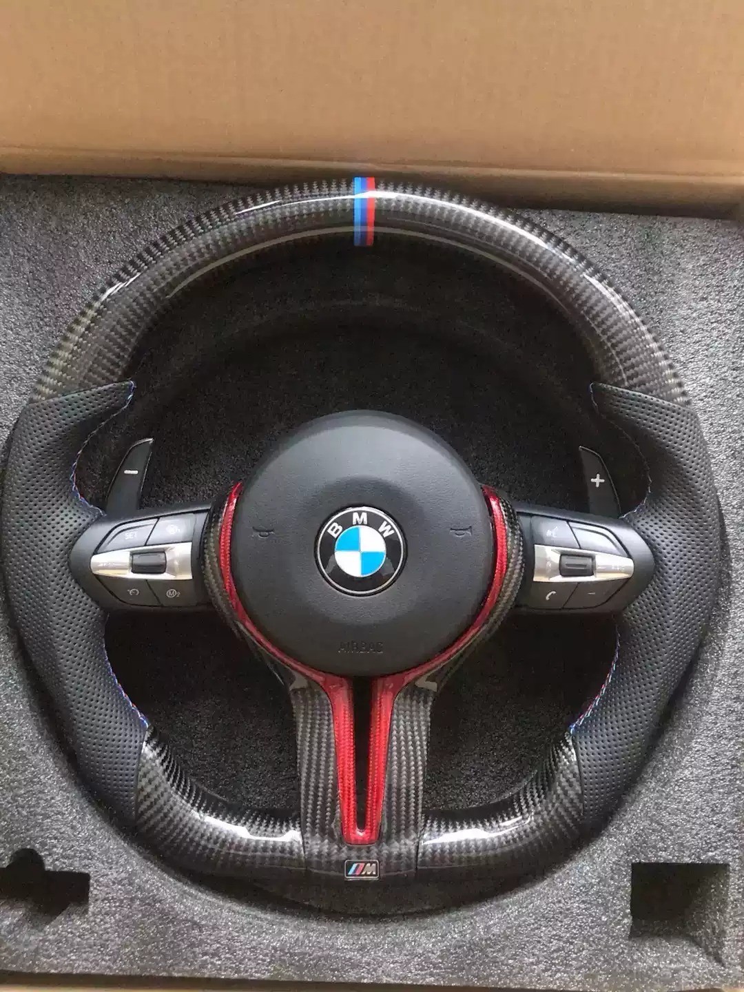 True Carbon Fiber 44*44*25 Steering Wheel Assembly Set for Bmw M2/M3/M4/M5/M6 Racing