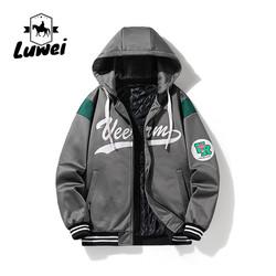 Moda Hip Hop Streetwear Outdoor bordado utilitário motocicleta faculdade capuzado Baseball Homens Jaqueta com logotipo personalizado