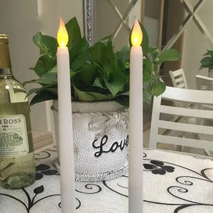 Handmade Flameless Taper Candles Battery Powered Long LED Candles For Home Wedding Party Decor
