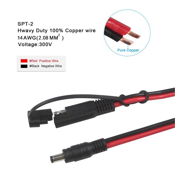 SAE to DC Coaxial Adapter Cable - 6Ft 14AWG Quick Release Disconnect Plug 5.5mmx2.1mm Male Jack Extension Power with 8mm 2.5mm 3.5mm Adapters for Automotive (B09N3LCJ4F)