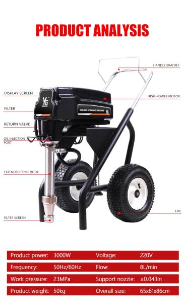 Industrial High Pressure Stucco Airless Paint Spray Machine With Rotary Spray Nozzle