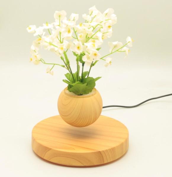 new round base magnetic floating levitate planter tree air bonsai pot flower