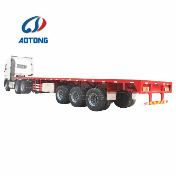 Container Trailer 2 Axle 3 Axle 20FT 40 Ft Trailer Chassis Flat Bed Flatbed Trailer