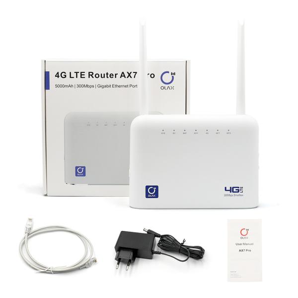 Маршрутизатора CPE OLAX AX7 сила PRO 300mbps 3g 4g Lte сильная с маршрутизаторами батареи порта сети стандарта Ethernet 5000mah гигабита