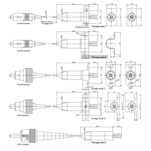 Отрезок провода ST APC UPC SC РОЗА FC подсистемы приемника PIN TIA APD SM 155M 1.25G 2.5G 10G одиночного режима оптически