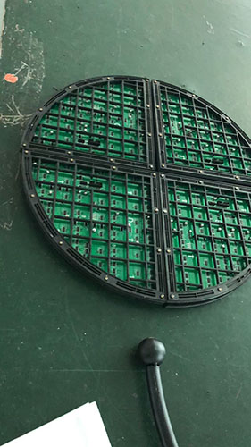 High brightness of 4500nits Double Sides P4.68 Outdoor Round Logo Sign