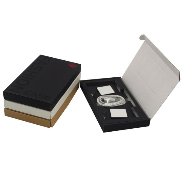 Embossed Printing Cell Phone Accessories Packaging , Mobile Cover Packaging Box