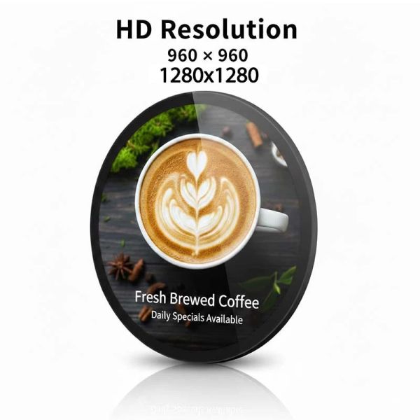 Round Digital Signage Screen with Touch Option and CMS System for Interactive Retail Advertising