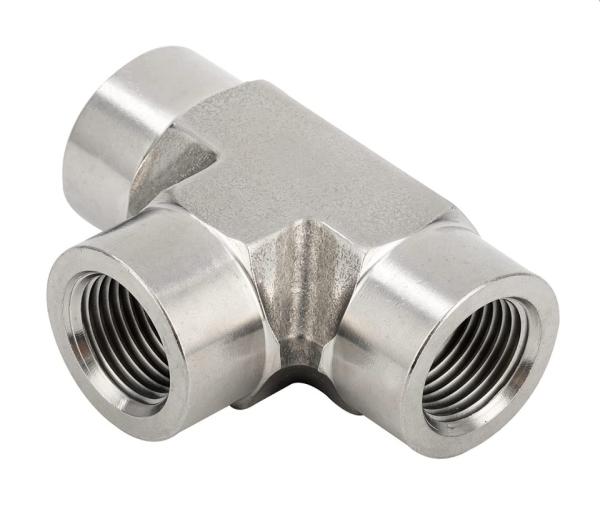 304 T forjado de aço inoxidável 1/8 NPT x fêmea 1/8 fêmea x 1/8 do NPT conector fêmea das maneiras do T-encaixe 3 do NPT