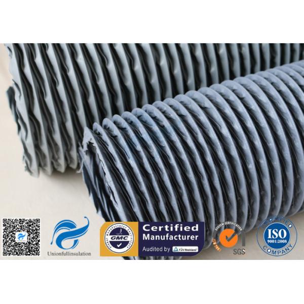 PVC Coated Fiberglass Fabric Flexible Air Ducts 200MM Grey Waterproof Fireproof