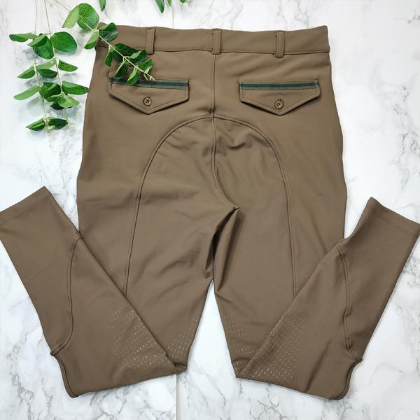 Brown Horse Riding Breeches Mens Quick Dry Silicone Printing Anti - Pilling
