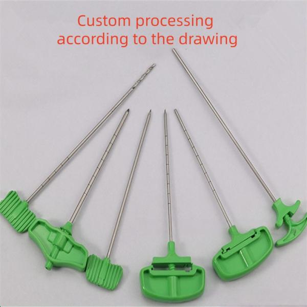 304 Stainless Steel Puncture Needle with Flat Mouth Needle, Medical Plastic Base Customization