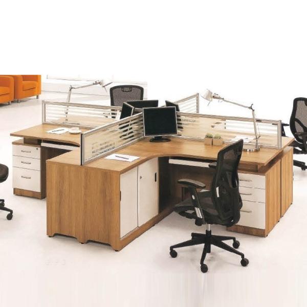 Classic Cubicle Office Partition Table Modular 4 Seater Workstation
