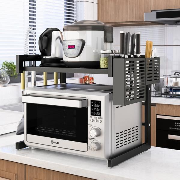 Aluminum Alloy Oven Storage Rack , Two Tier Kitchen Microwave Rack