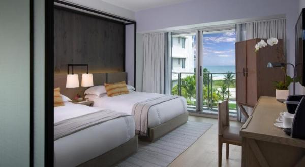 Nha Trang resort holiday hotel new design for interior furniture walnut wood headboard bed with fabric chaise lounge