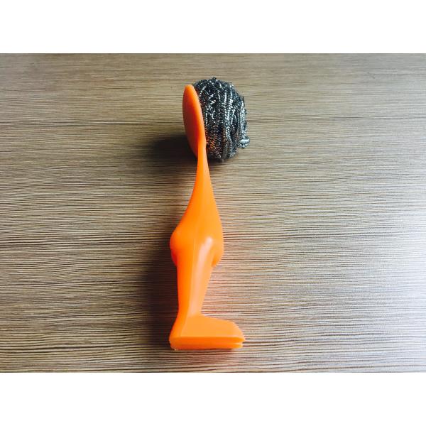Handle Type Stainless Scouring Pad , Stainless Steel Scrubber For Bowls / Gas Cooker Cleaning