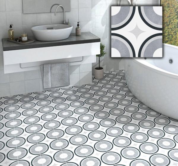 Gray White Ceramic Rustic Tile 250x250mm for Kitchen Bathroom