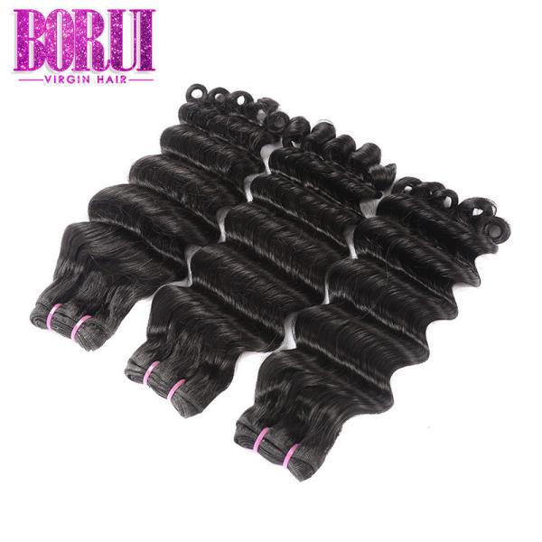 Egg Natural Curly Hair Extensions , Double Drawn Hair Weft Funmi Natural Color