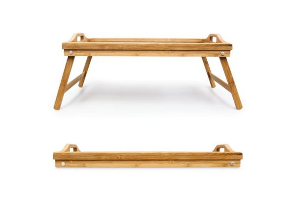 Hot Sell Mutifunctional Organic Bamboo Serving Tray with Foldable Legs