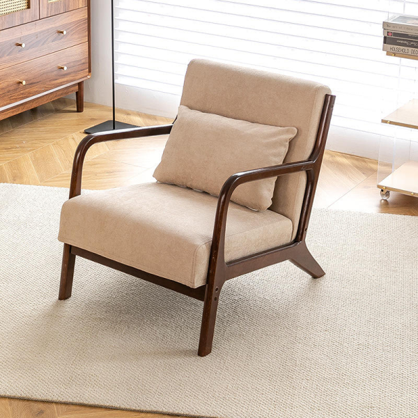 Modern Furniture Recliner Lounge Accent Chair Wood Frame Eco-Friendly Ergonomic Lazy Chair Leisure Armchair Bedroom Hotel