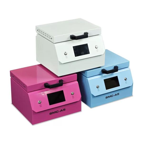 カラーA5デスクトップミニ3D昇華機SMC A5 昇華コーティングされた携帯電話ケース印刷用3D真空熱プレス