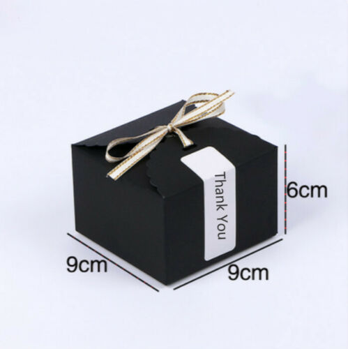 LSX Black Paper Boxes Birthday Wedding Favour Bomboniere Cake Candle Gift Boxes