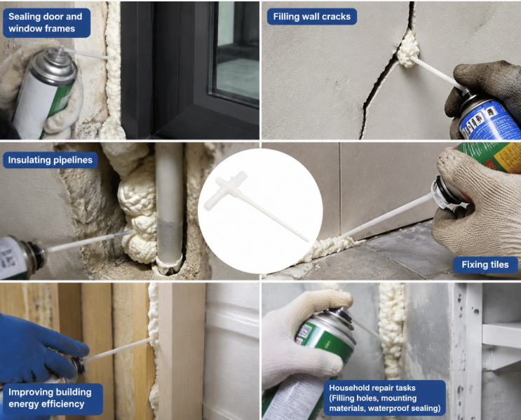 PU Foam Straw Nozzle Applicator Tube For Construction Sealing And Gap Filling Applications