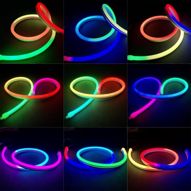 8x17mm RGBIC 12v Neon Flex Led Strips Addressable 120LED/M 3535 For Decorative