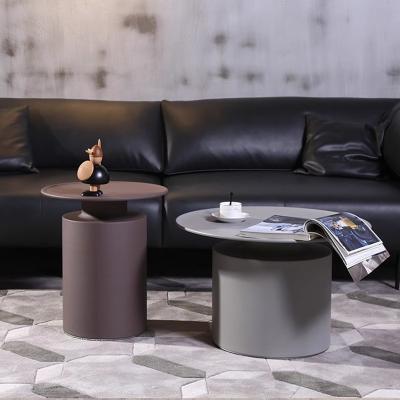 Five-star Hotel Modern Carbon Steel Art Round Corner Table Guest Room Bedside Table