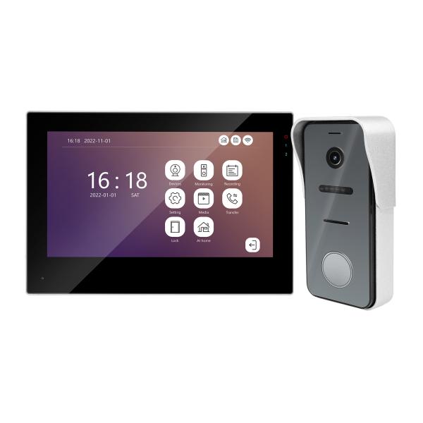 2-Wire IP/WiFi 7 HD Touch Screen Video Intercom Door Phone with Unlock/Monitor/Record