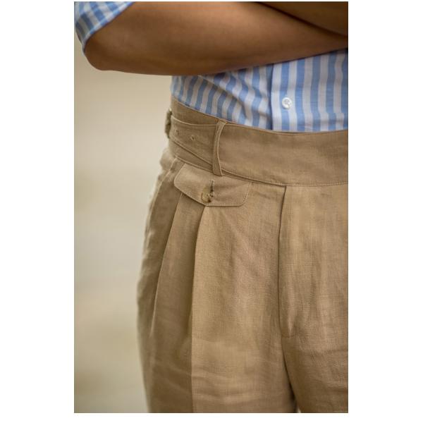 Мужские брюки подрезанные брюки поясной летний стиль белье тонкий случайный костюм брюки тканые