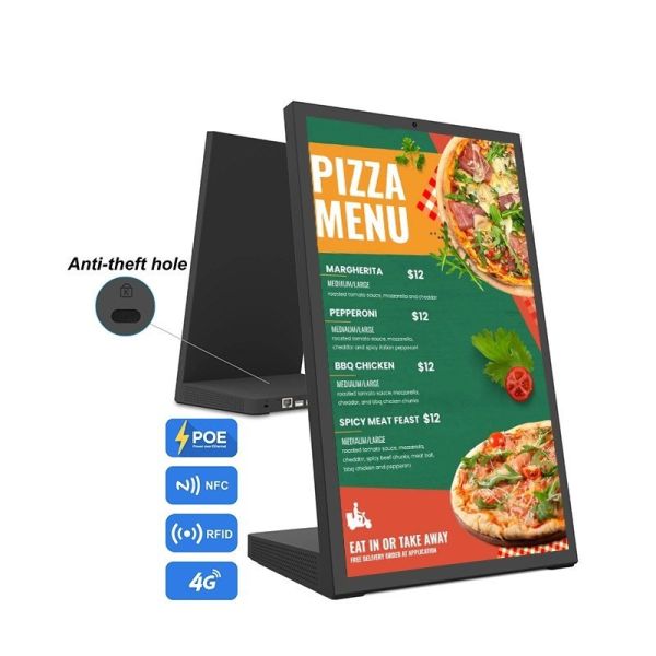 8-inch Interactive Restaurant Menu Screen with Multi-Language Support and CMS Updates for Digital Menu Boards