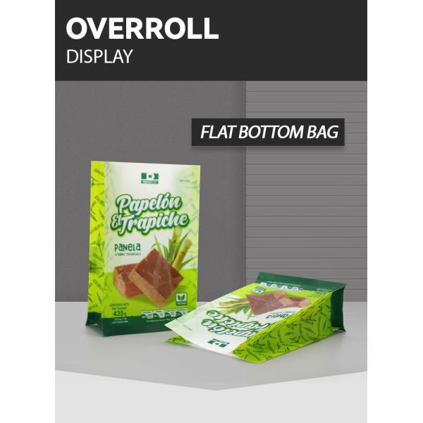 500g 1kg 2kg Sustainable Bread Packaging Green White Flat Bottom Packaging Bag With Tear