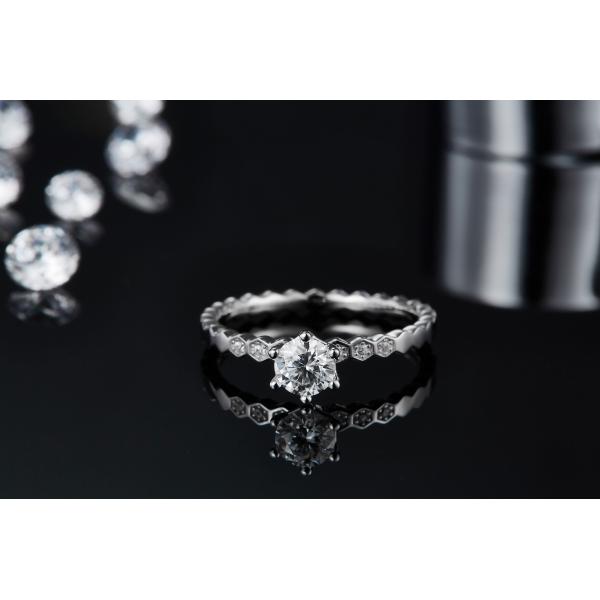 1.16CTW Wavilion Design White Moissanite And Sapphire Platineve Diamonds Jewelry Engagement For Women Ring