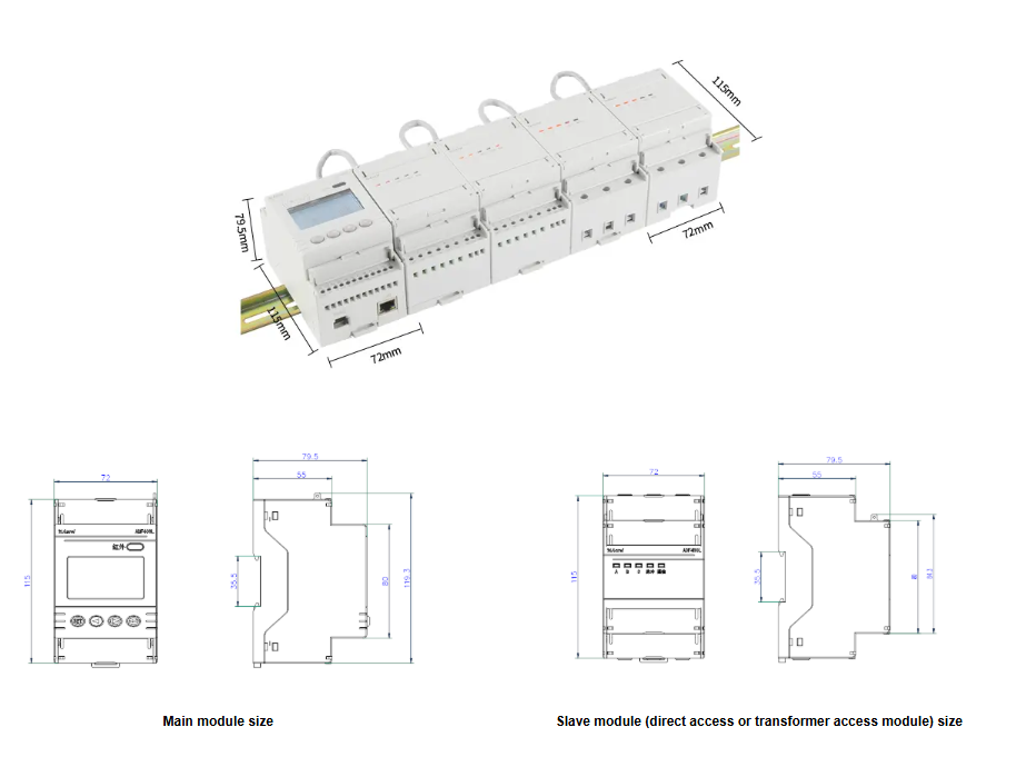 Acrel Realize Largest 36 Circuits Single-Phase Or 12 Circuits Three-Phase,ADF400L Multi Circuits Energy Meter
