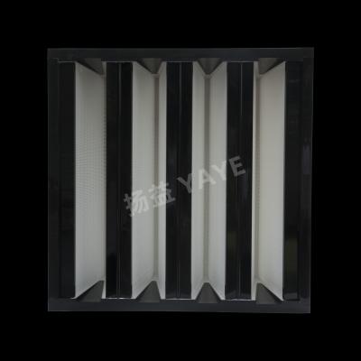 Cleanrooms V Bank Air Filter 440Pa 12 Pleats HV Fiberglass Heater Filters