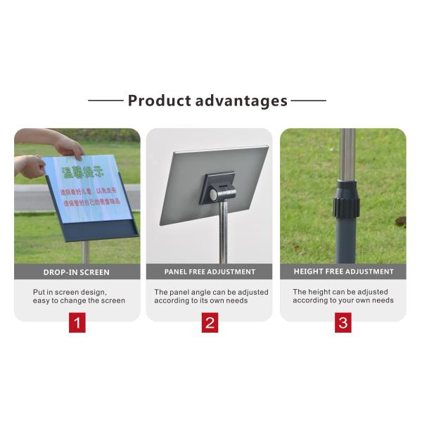 1170X280mm Metal Poster Display Stand Adjustable Pedestal For Supermarket