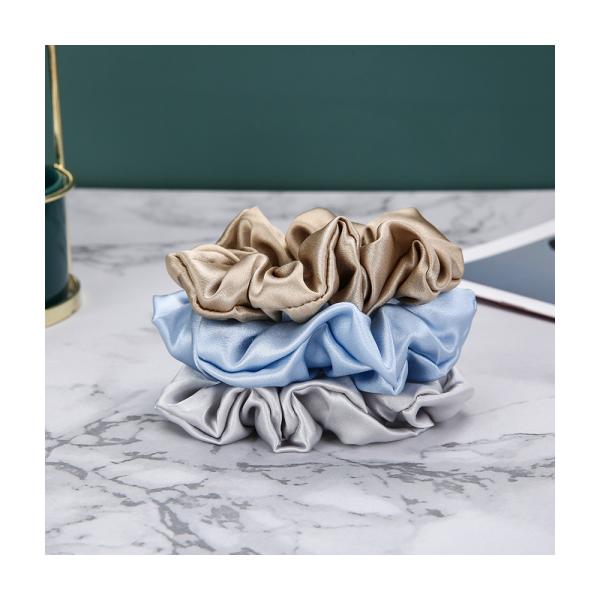 Double Side 25mm Mulberry Silk Scrunchies For Hair Private Logo