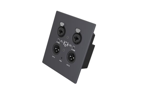 2CH Dante Audio Transmission 802.3af XLR Cable Wall Plate CE ROHS