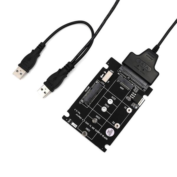 2 In 1 Combine M.2 NGFF Key B & MSATA SSD To USB 2.0 Adapter