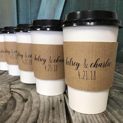 Wrapped Branded Coffee Cup Sleeves Food Grade Custom Size With Flexo Printing