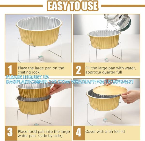 270mm Diameter 3100ml Air Fryer Thickened Food Storage Golden Aluminum Foil Pot Containers FKitchen Cooking Baking