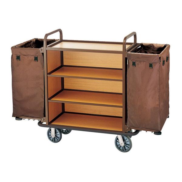 Small Room Service Trolley with Heavy Duty Refuse Bag Stainless Steel Powder - Epoxy Finish