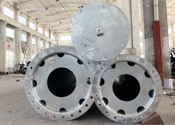 66KV Galvanized Electrical Transmission Steel Utility Poles With Zinc Coating
