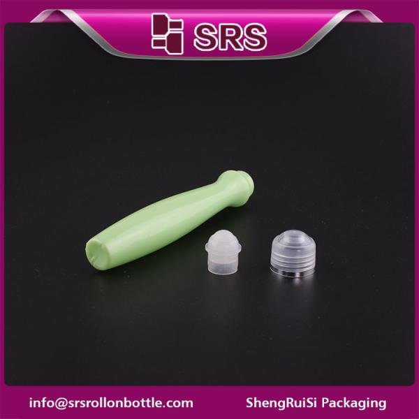 SRS packaging plastic 15ml green color PETG roll on bottle with plastic ball