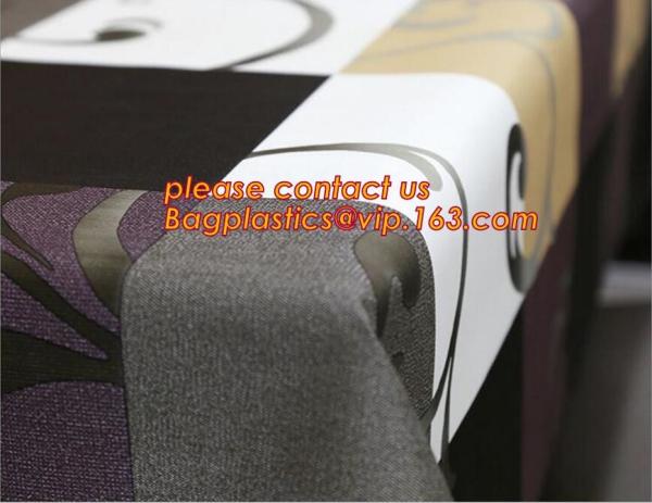PVC European style square table cloth waterproof Oilproof non wash plastic pad plus velvet anti hot coffee tablecloth