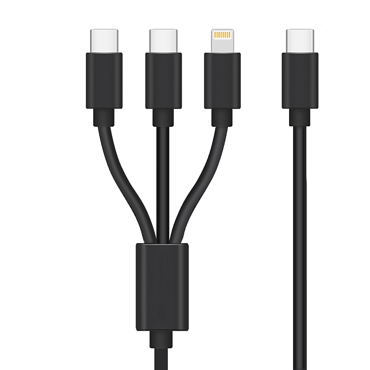 USB2.0 C to C/ C to Lighting 3 in 1 fast charing and data transmission cable